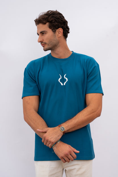 Oversized Script Blue